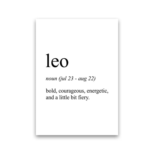 Leo Definition Art Print by Pixy Paper Print Only