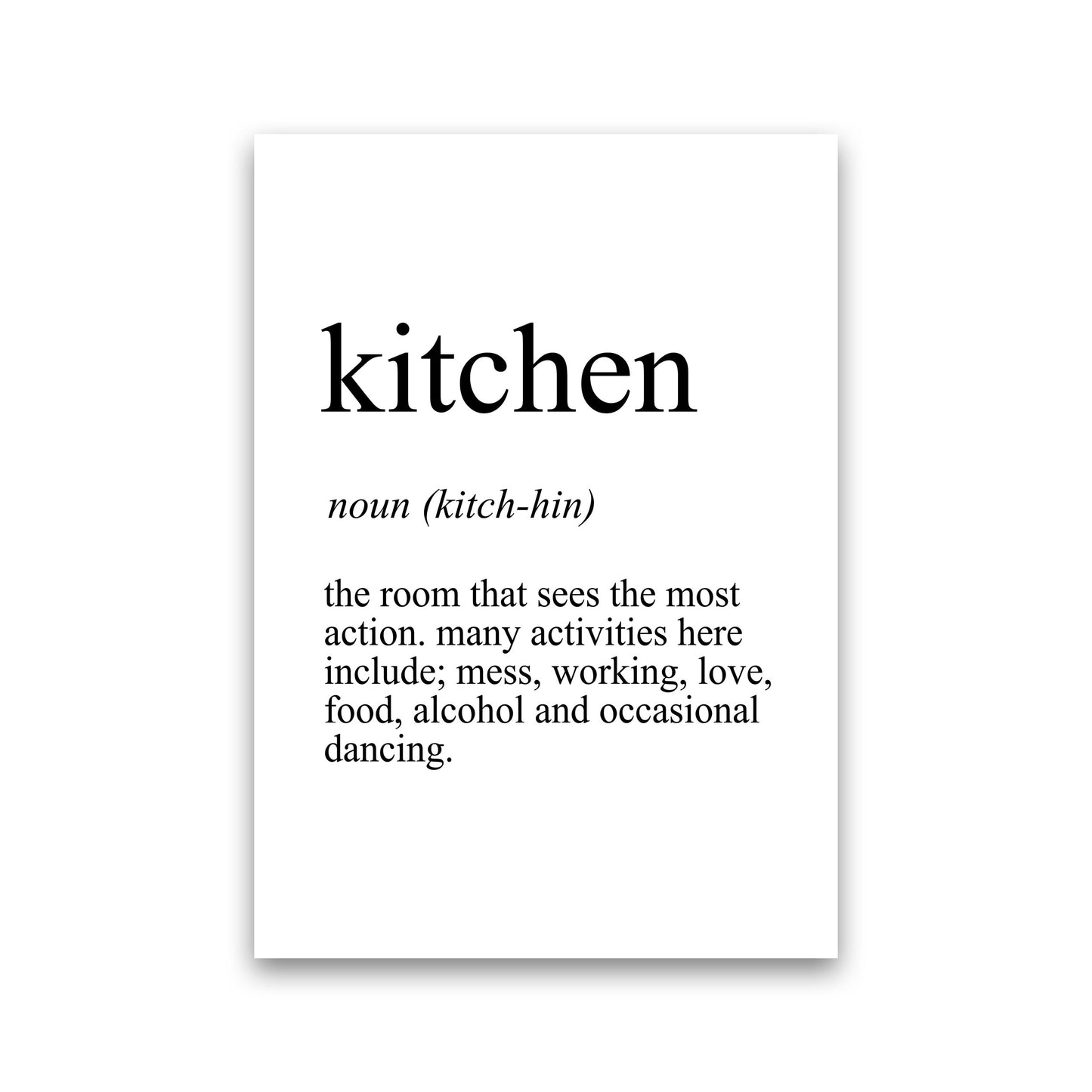 Kitchen Definition Art Print by Pixy Paper Print Only