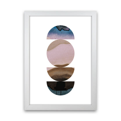 Abstract Circles White Background Modern Print White Grain
