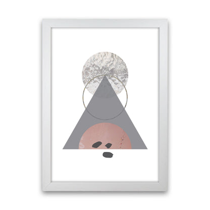 Peach, Sand And Glass Abstract Triangle Modern Print White Grain