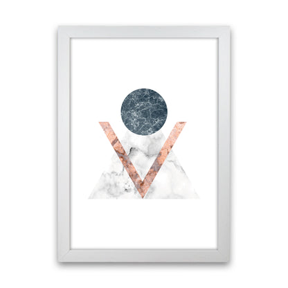 Marble Triangle Abstract Modern Print White Grain