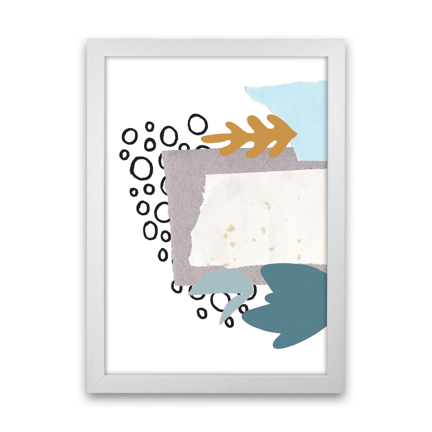 Reef Shapes Abstract 2 Modern Print White Grain