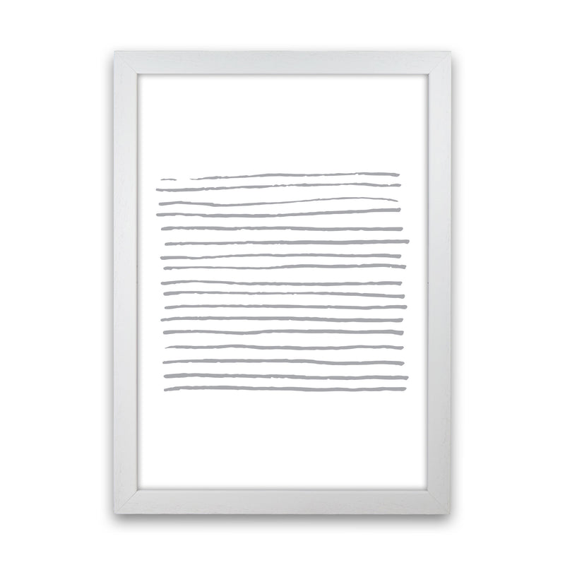 Grey Zebra Lines Abstract Modern Print White Grain