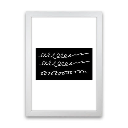 Black Rectangle Swirls Abstract Modern Print White Grain