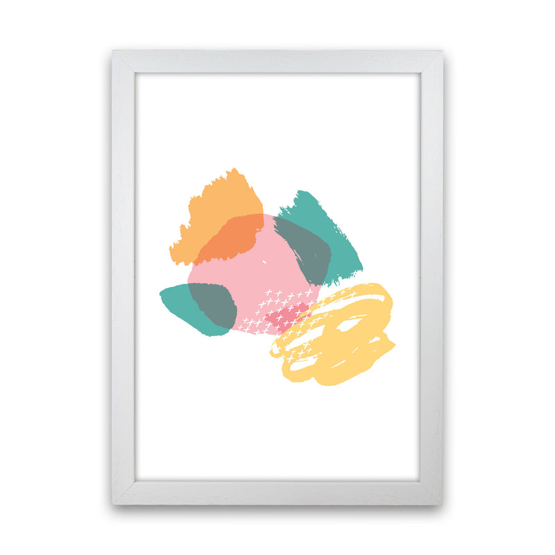 Pink And Teal Mismatch Abstract Modern Print White Grain