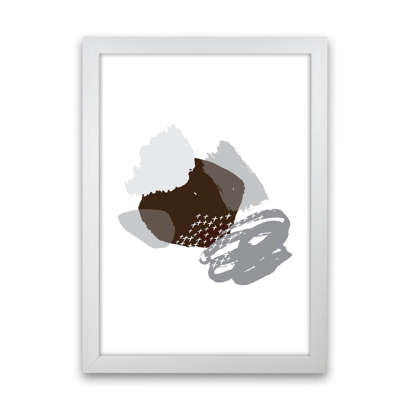 Grey And Black Mismatch Abstract Modern Print White Grain