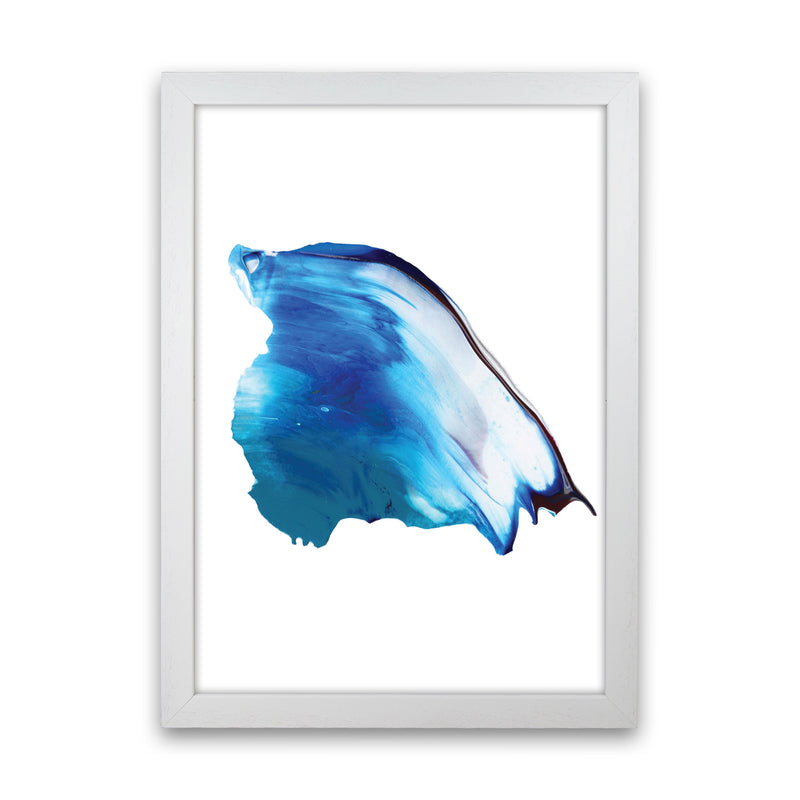 Blue Abstract Paint Stroke Modern Print White Grain