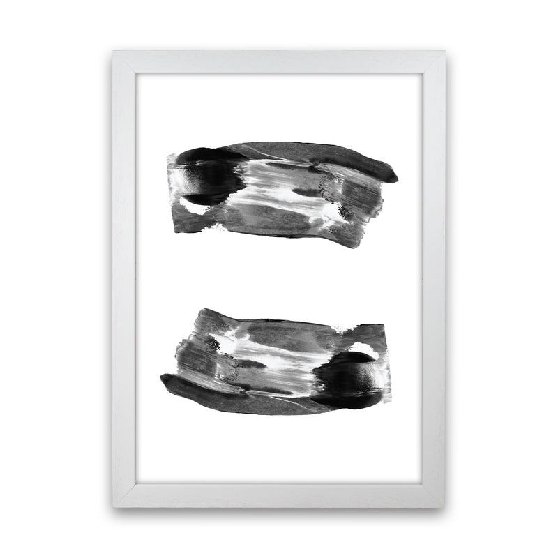 Black Abstract Paint Strokes Modern Print White Grain