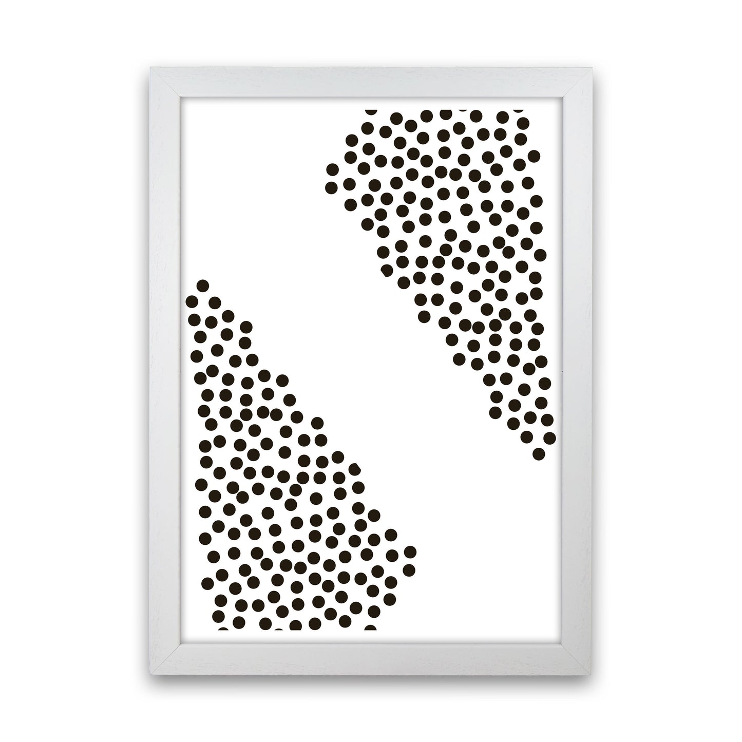 Black Corner Polka Dots Abstract Modern Print White Grain