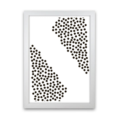 Black Corner Polka Dots Abstract Modern Print White Grain