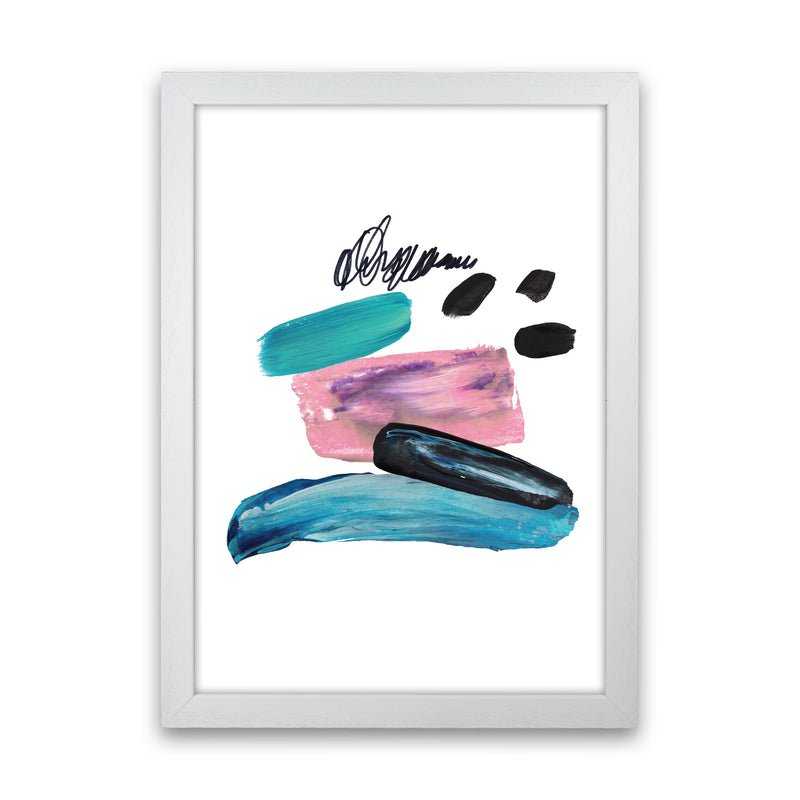 Pink And Teal Abstract Artboard Modern Print White Grain