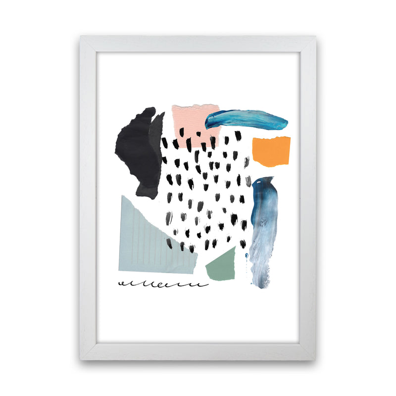 Abstract Shapes Artboard Modern Print White Grain