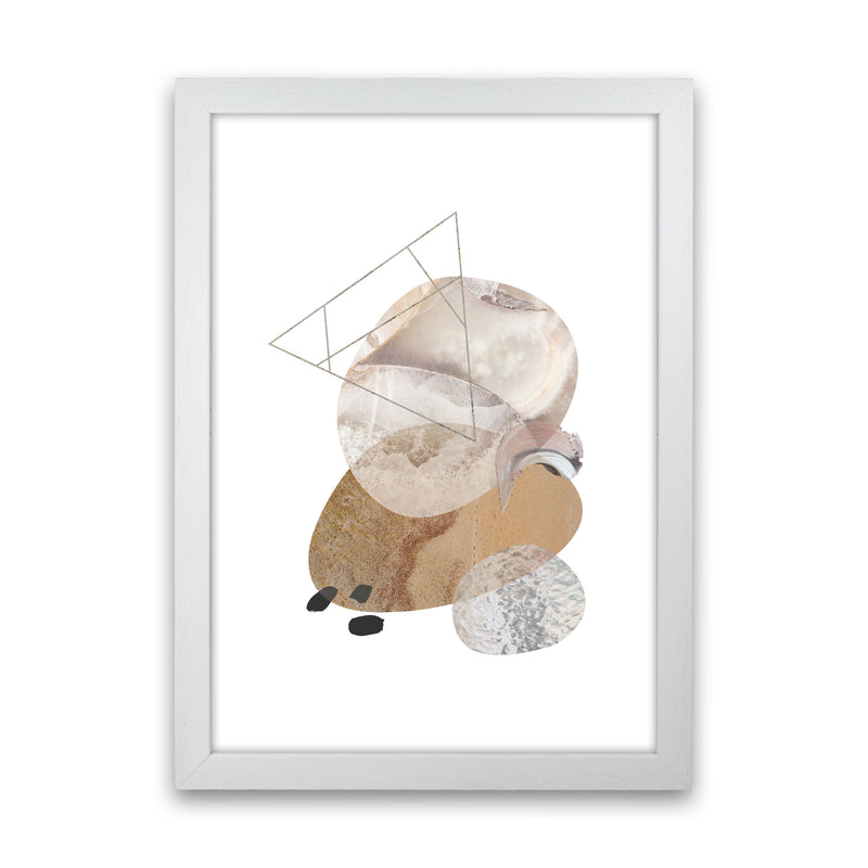 Abstract Geometric Pebble Modern Print White Grain