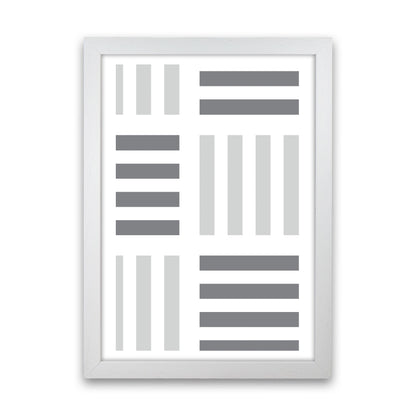 Grey Abstract Patterns 2 Modern Print White Grain