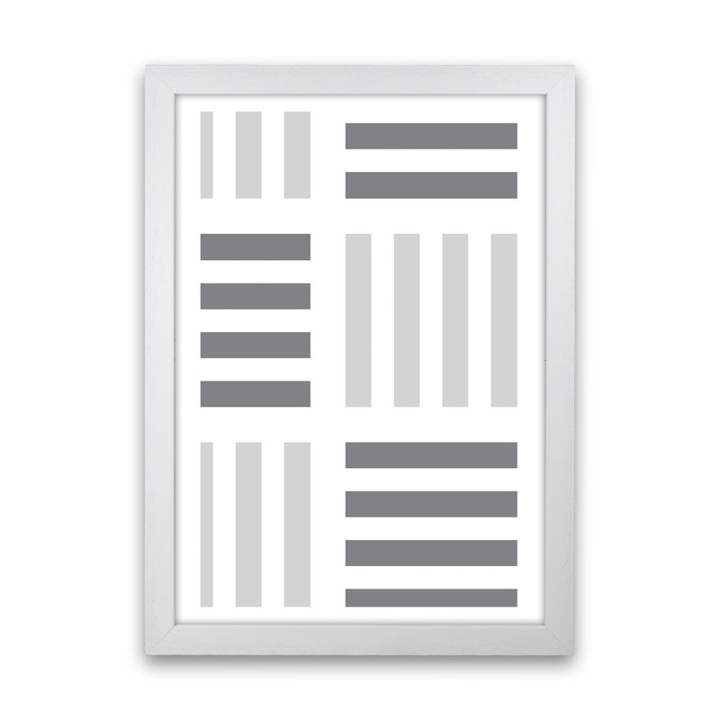 Grey Abstract Patterns 2 Modern Print White Grain