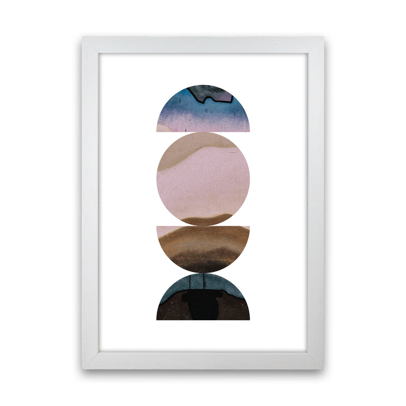 Pastel And Sand Abstract Circles Modern Print White Grain