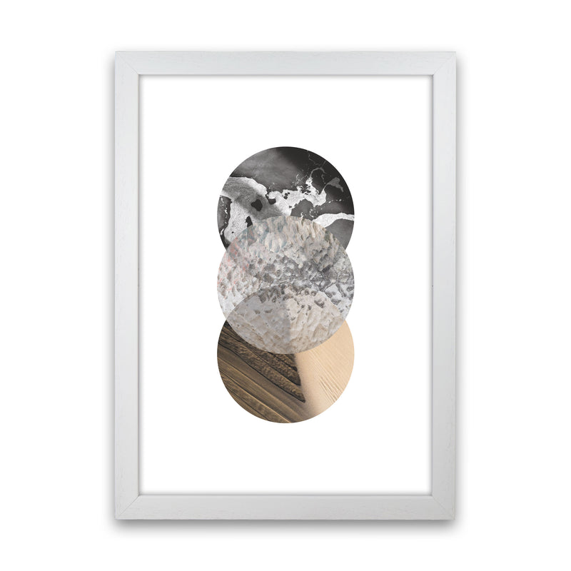 Sand, Glass And Shadow Abstract Circles Modern Print White Grain