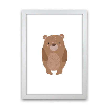 Children&#39;s Animals, Bear Modern Print White Grain