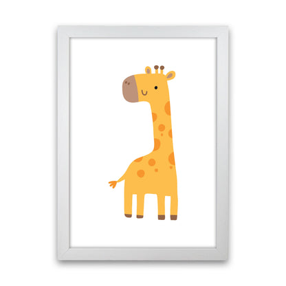 Children&#39;s Animals, Giraffe Modern Print White Grain