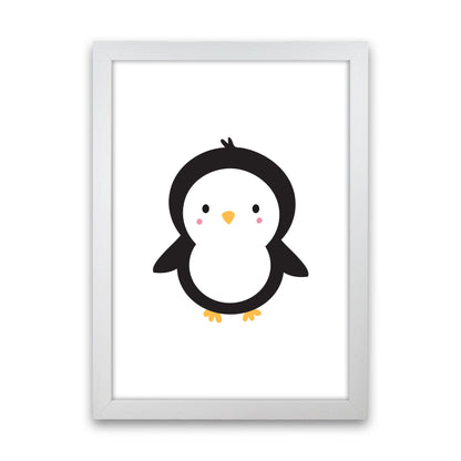 Children&#39;s Animals, Penguin Modern Print White Grain