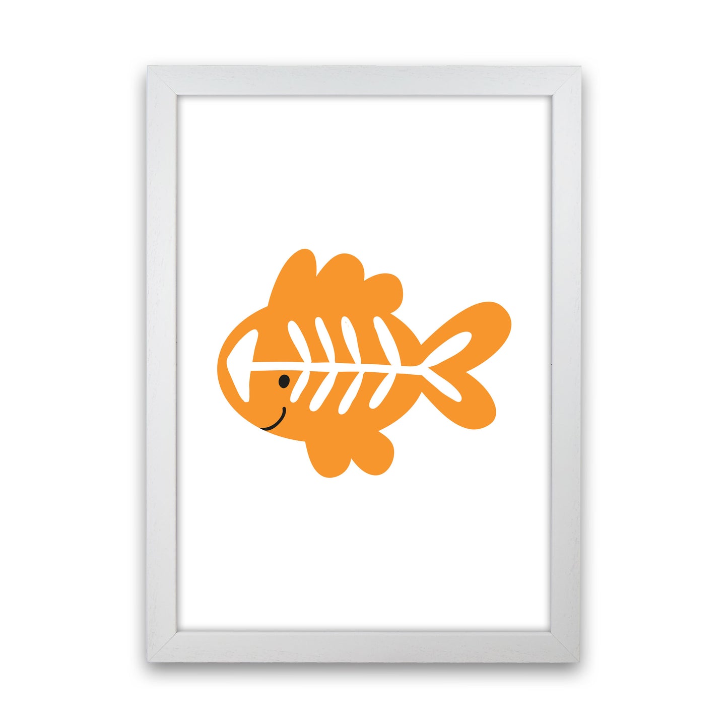 Children&#39;s Animals, X-Ray Fish Modern Print White Grain
