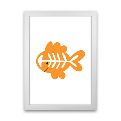 Children&#39;s Animals, X-Ray Fish Modern Print White Grain