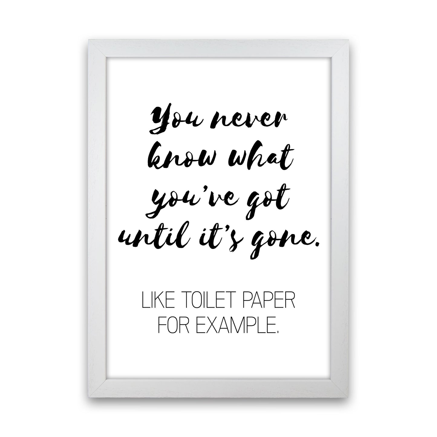Toilet Paper, Bathroom Modern Print, Framed Bathroom Wall Art White Grain