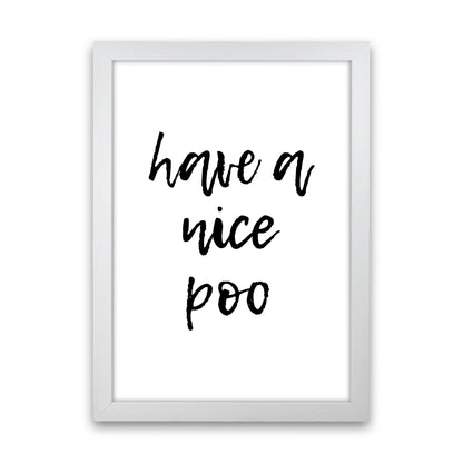 Have A Nice Poo, Bathroom Modern Print, Framed Bathroom Wall Art White Grain