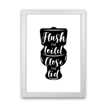 Flush The Toilet, Bathroom Modern Print, Framed Bathroom Wall Art White Grain