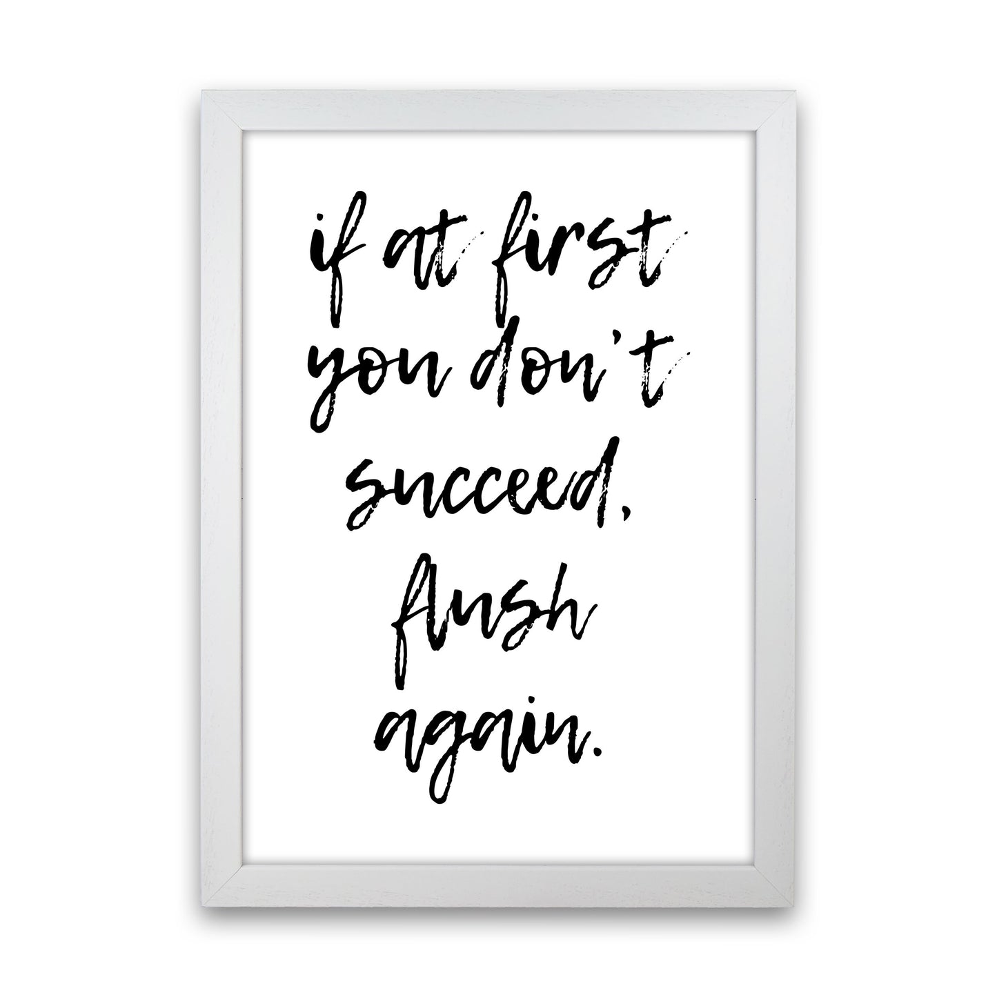 Flush Again, Bathroom Modern Print, Framed Bathroom Wall Art White Grain