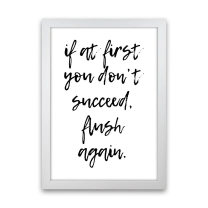 Flush Again, Bathroom Modern Print, Framed Bathroom Wall Art White Grain