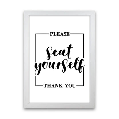 Seat Yourself, Bathroom Modern Print, Framed Bathroom Wall Art White Grain