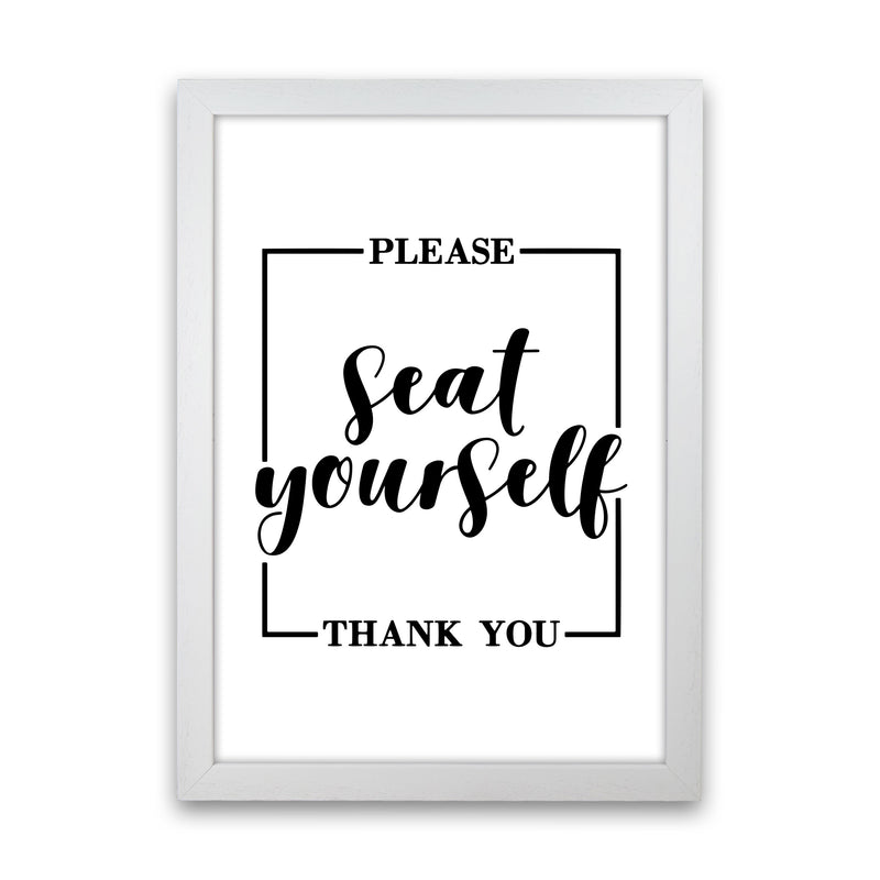 Seat Yourself, Bathroom Modern Print, Framed Bathroom Wall Art White Grain