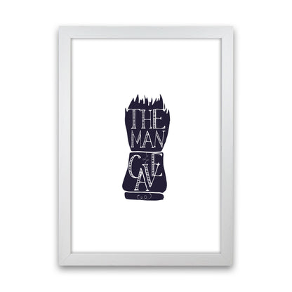 The Man Cave 2 Modern Print, Framed Bathroom Wall Art White Grain