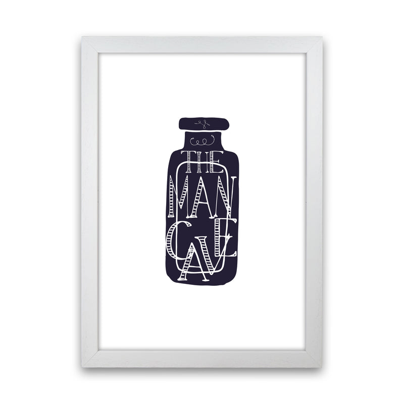 The Man Cave 3 Modern Print, Framed Bathroom Wall Art White Grain