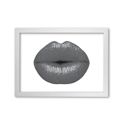 Lips Modern Print White Grain