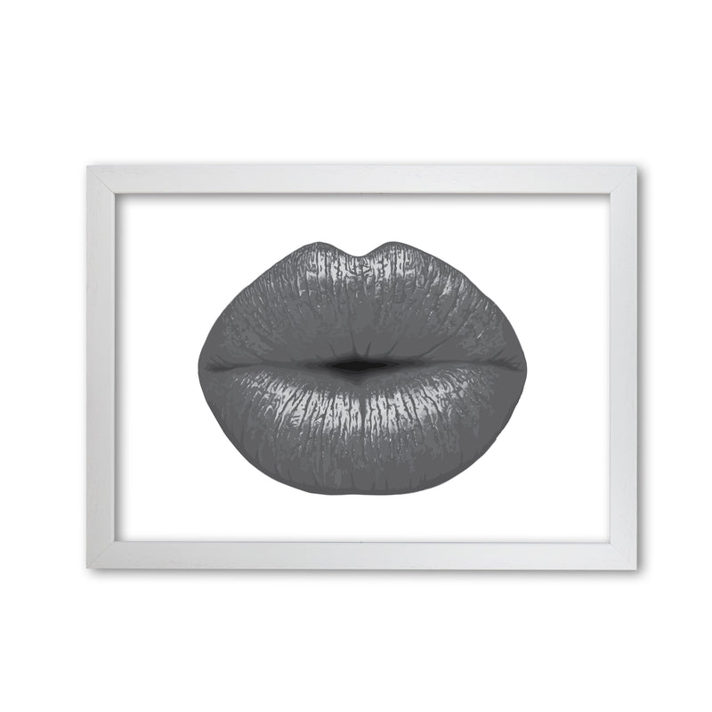 Lips Modern Print White Grain