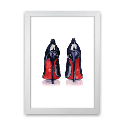 Black High Heels Modern Print White Grain