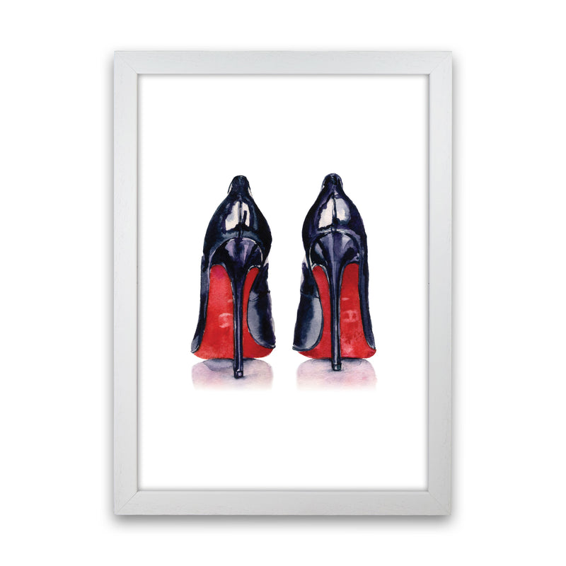 Black High Heels Modern Print White Grain