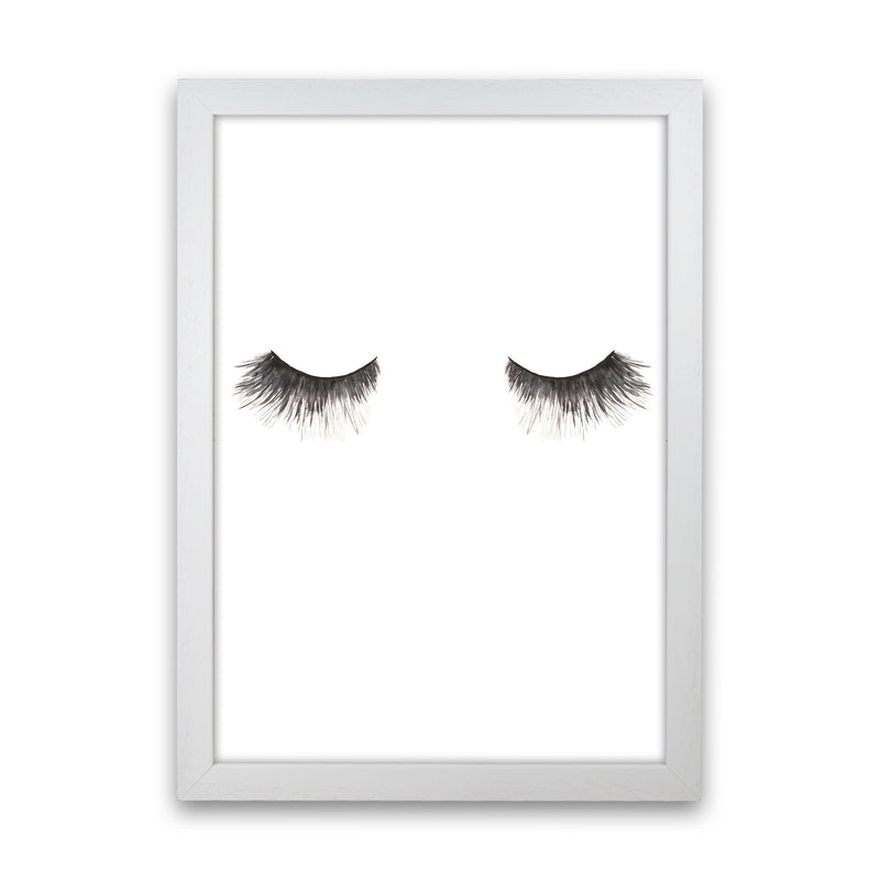 Eyelashes Modern Print White Grain