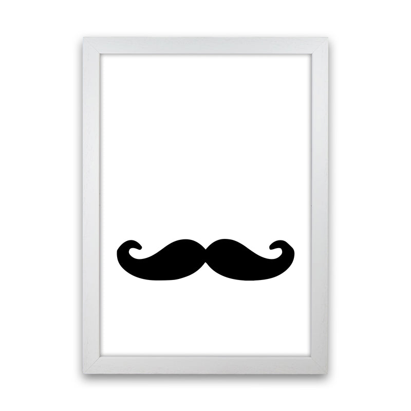 Moustache Modern Print White Grain