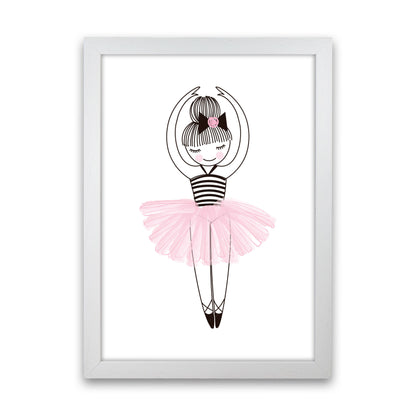Girl&#39;s Ballerina Drawing Multi Set Illustration Wall Art Poster Print White Grain