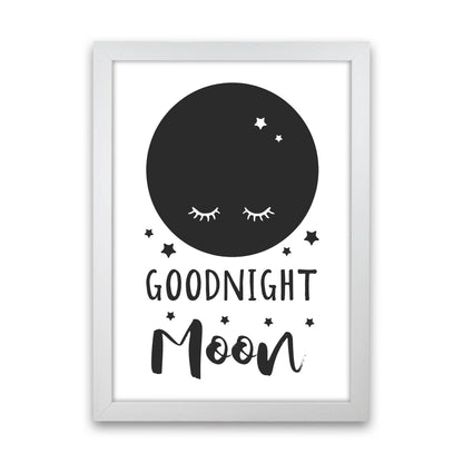 Goodnight Moon Black Framed Nursey Wall Art Print White Grain