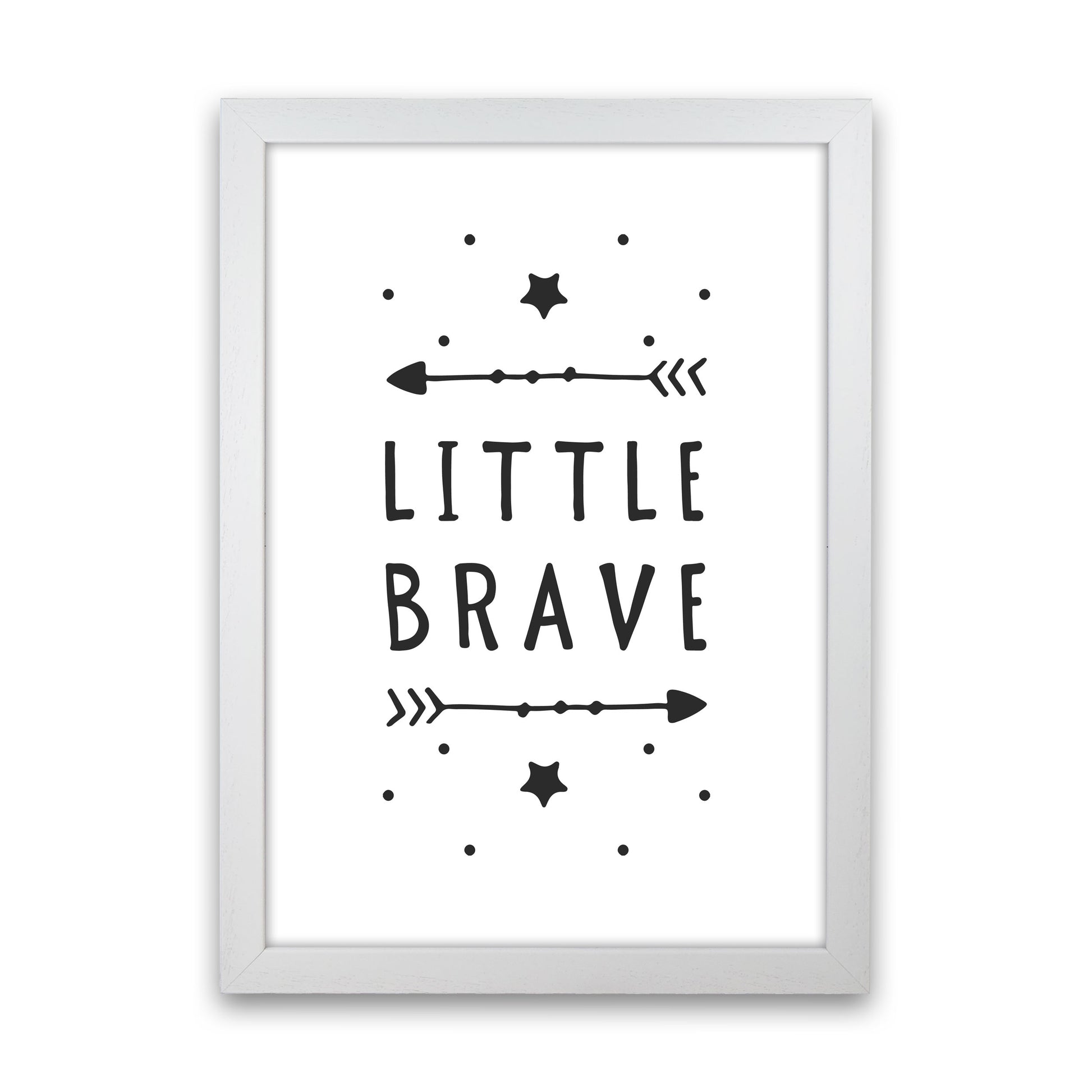 Little Brave Black Framed Typography Wall Art Print White Grain