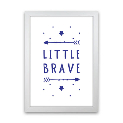 Little Brave Navy Framed Typography Wall Art Print White Grain