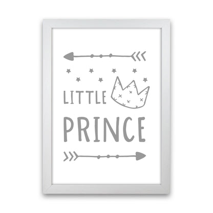 Little Prince Grey Framed Nursey Wall Art Print White Grain
