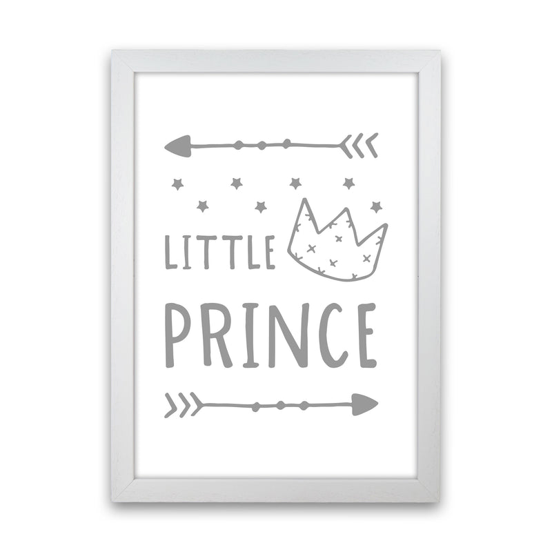 Little Prince Grey Framed Nursey Wall Art Print White Grain