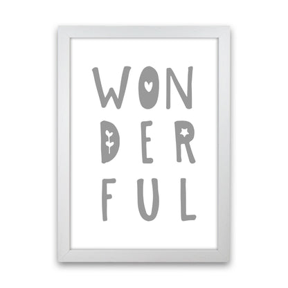 Wonderful Grey Framed Nursey Wall Art Print White Grain