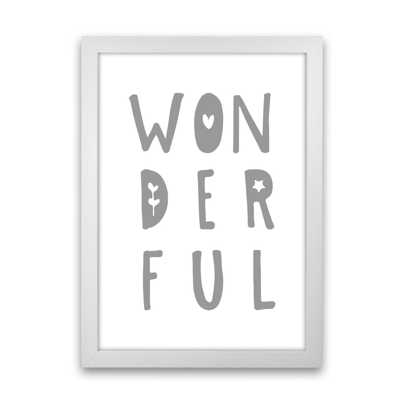 Wonderful Grey Framed Nursey Wall Art Print White Grain