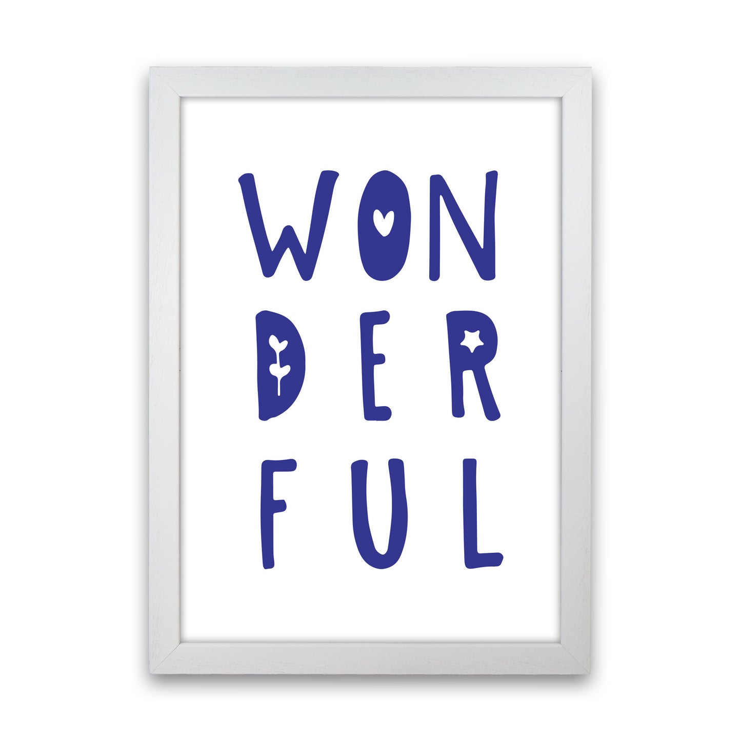 Wonderful Navy Framed Nursey Wall Art Print White Grain